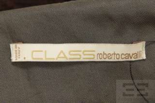 Class Roberto Cavalli Brown Wool & Leopard Print Jacket Size US 8 