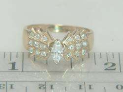 14K Yellow Gold .43ct Marquise Diamond Engagement Ring  