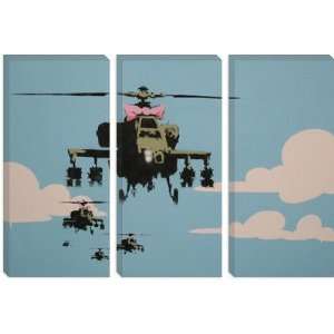  Happy Choppers Helicopter by Banksy Canvas Painting Art 