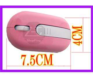 4G USB Wireless PC Laptop Optical Mouse Mice Pink  