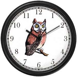 com Owl (Hoot) Bird Animal Wall Clock by WatchBuddy Timepieces (White 