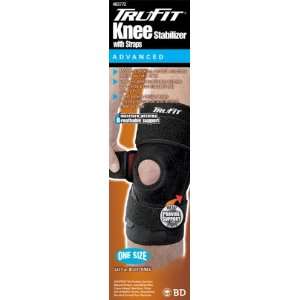  Tru Fit Aerated Knee Stabilizer with Straps, Black, One 