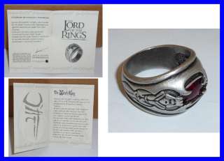 LOTR Lord Rings WITCH KING RING Original OFFICIAL With CERTIFICATE 