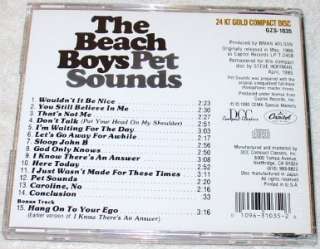 The BEACH BOYS ~PET SOUNDS~ 24K GOLD~DCC ~CD~ RARE~MINT 010963103526 