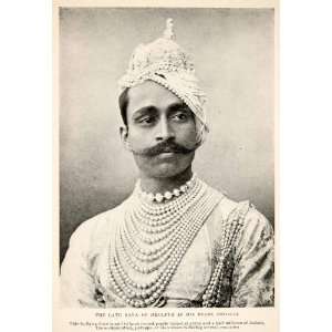   Regalia Indian Prince India   Original Halftone Print