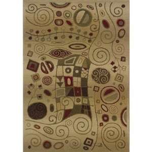   Genesis Beige / Green Contemporary Rug Size 8 Square