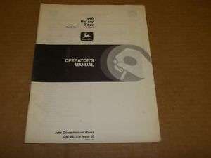 737) John Deere Operator Manual 448 Tiller  
