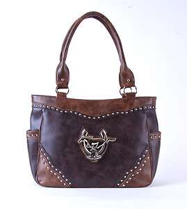 FORD MUSTANG SHOPPER TOTE PURSE   45TH ANNIVERSARY BROWN  