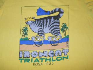 vtg B KLIBAN FAT CAT IRONMAN TRIATHALON 1983 t shirt S  