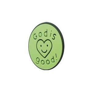   God Is Good Disc Green Good News Shoe Charms Pack of 25