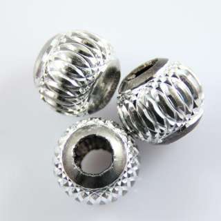 15pcs aluminum engraved Spacer beads 10MM Gray 1  