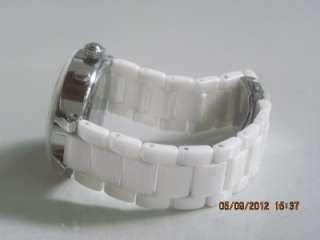   Ceramic Bracelet Chronograph Date Dial White Womens Watch NY 4912 $250