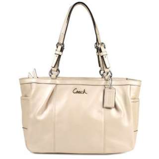   Coach Silver Leather Gallery East West Tote Bag 17721 Shell Clothing