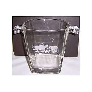  Bull & Bear Glass Crystal Ice Bucket