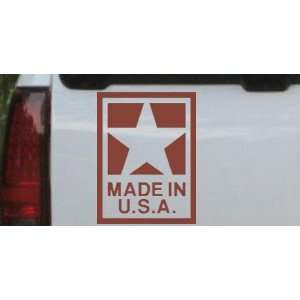 Made In the USA Military Car Window Wall Laptop Decal Sticker    Brown 