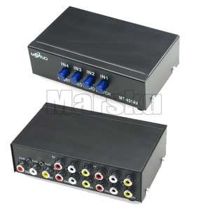 Port Input 1 Output Audio Video AV RCA Switch Switcher Selector 