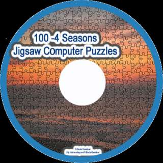 100  4 Seasons Scenery Computer JigSaw Puzzles CD NEW  