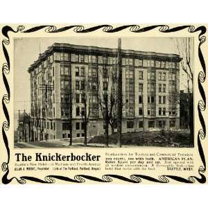  1903 Ad Knickerbocker Seattle Hotel Travel Tourism Room 