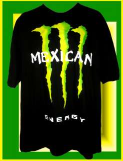 NEW MENS BLACK 4XL WILD MEXICAN ENERGY T SHIRT MEXICO  