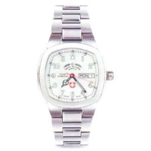 Swiss Military Mens Analog Chronograph Silver Dial Watch with Date Day 