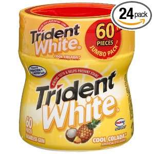 Trident White Gum, Cool Colada, 60 Count Bottles (Pack of 24)  