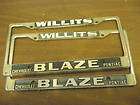 Willits Blaze Chevrolet Pontiac License Plate Frames 2