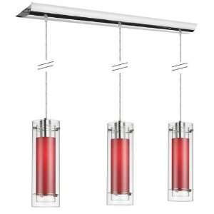   795 PC 3 Light Pendant in Polished Chrome with Clea