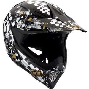  AGV Spyder AX 8 MotoX Motorcycle Helmet   Black/White/Gold 