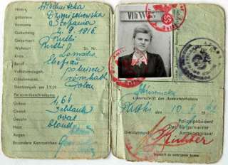 Jewish GERMAN WW2 wood shoe fr. Ghetto in Poland + ID, AUSCHWITZ 