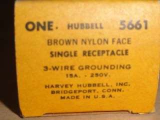 Hubbell 5661 Brown Nylon Face Single Receptacle Lot of 3  