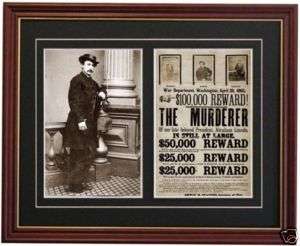 John Wilkes Booth Abraham Lincoln Wanted Reward Poster  