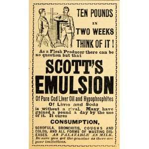  1890 Ad Scotts Emulsion Cod Liver Oil Ailment Cure 