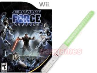   Wars The Force Unleashed + 1 Green Saber for Wii 023272332631  