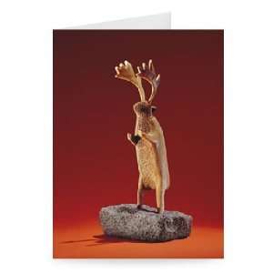 Reindeer, from Cape Dorset (whalebone) by   Greeting Card (Pack of 2 