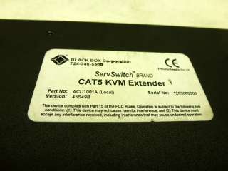 Black Box ACU1001A ServSwitch Cat5 KVM Extender( LOCAL ONLY)