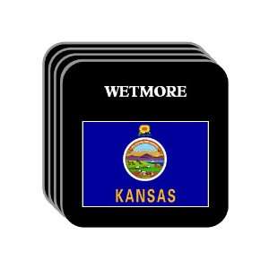 US State Flag   WETMORE, Kansas (KS) Set of 4 Mini Mousepad Coasters