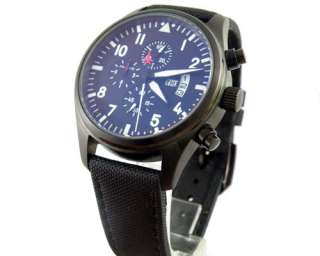 42mm Parnis PVD case black dial WATCH Full chronograph quartz week and 
