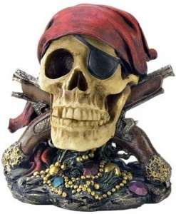 Jolly Roger Pirate Skull Figurine / Statue  