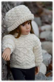   knitted winter gansey sweater set fits 18 Kidz n Cats Dolls  