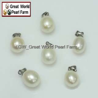GW Wholesale Natural 6pc AAA 9 10MM pearl pendant 925S  