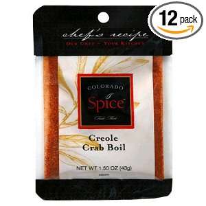   , Seafood Spice, Creole Crab Boil, 1.5 Ounce Packet (Pack of 12