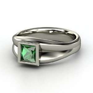  Akari Ring, Princess Emerald Platinum Ring Jewelry