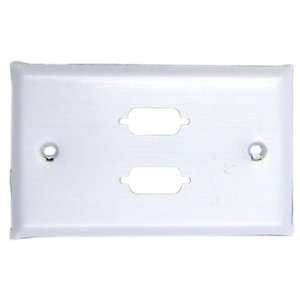  2 Port DB9 / HD15 (VGA) Stainless Wall Plate