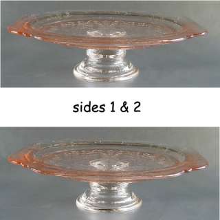 Vintage Pink Glass Cake Stand Indiana Madrid Recollection Federal 