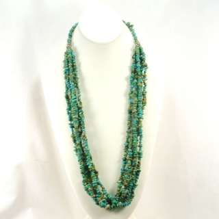 BIG NEW SANTA FE STYLE NUGGET TURQUOISE NECKLACE 28  