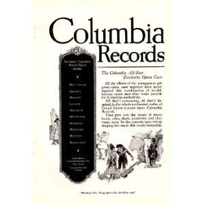  1920 Columbia Records Original Vintage Print Ad 