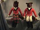 Pair of Fox Hunt Dolls Male and Female Huntsman Foxes