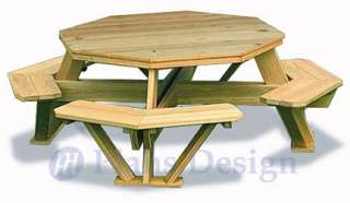 Traditional Octagon Picnic Table Plans / Pattern #ODF05  