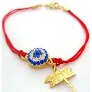 Kabbalah Red String Bracelet with Dragonfly Pendant 