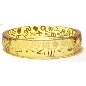  Teachers Bangle Bracelet with Gold Letters and Roman Numerals Jewelry